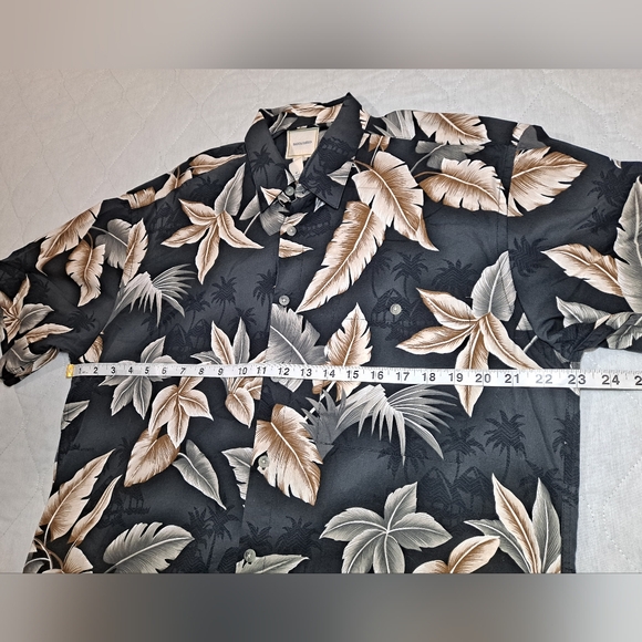 Hawaii Style Short Sleeve Button-up Shirt Men's M Black/Tan Saddlebred One Pkt. - Picture 5 of 5